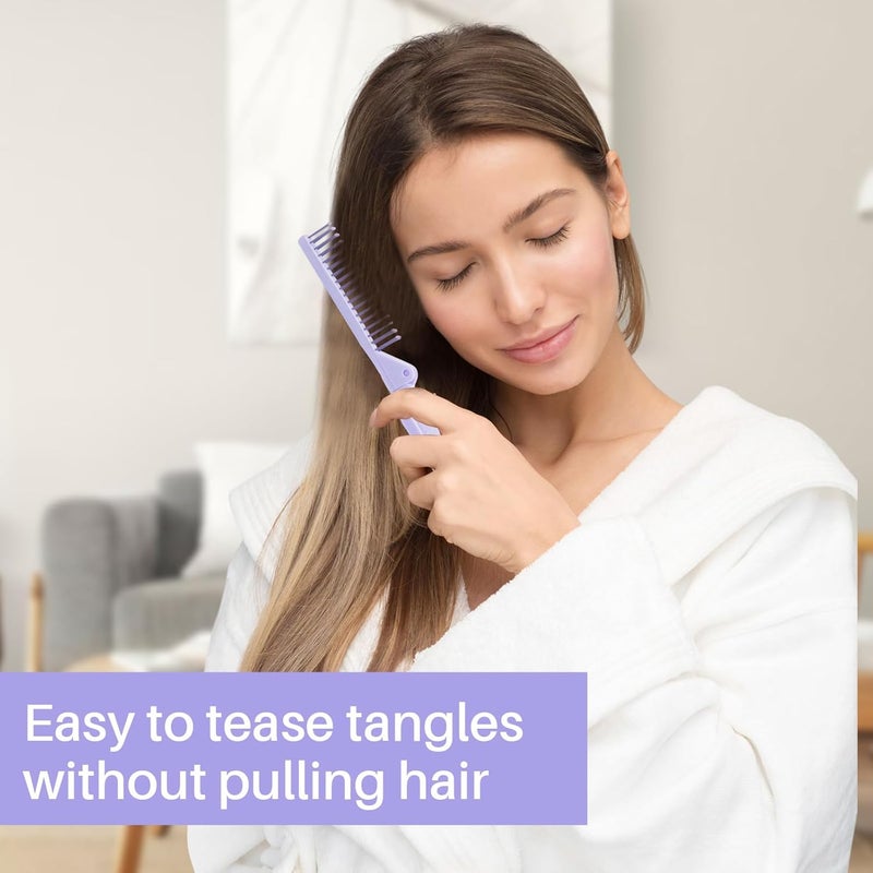 RHOS Brand Hair Comb, Double Head Folding Travel Hair Brush - Mini Pocket Size Comb for Women and Girls, Detangling Hair Comb for Purse, Bags, All Hair Types (Purple) - Image 3